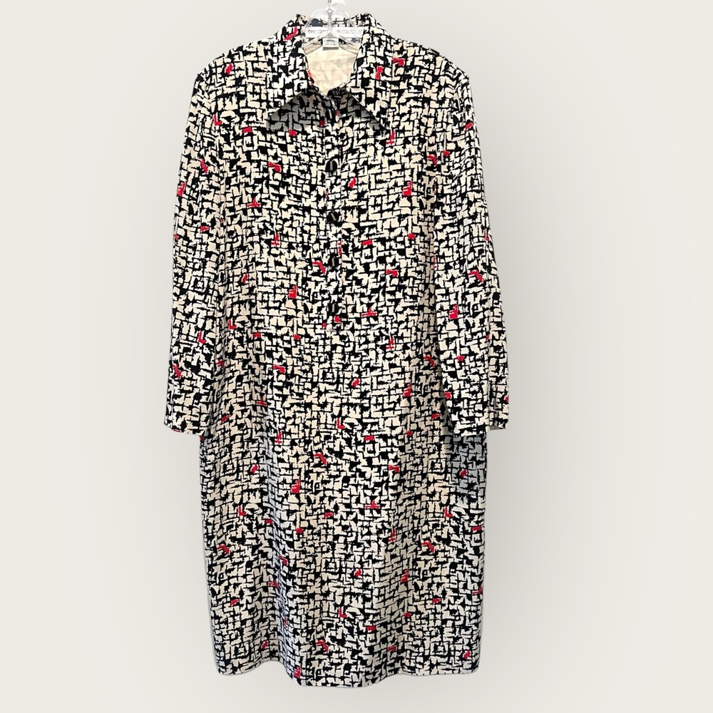 Vintage Anne Crimmins for Umi Collections Silk Shift Shirt Dress Sz 12